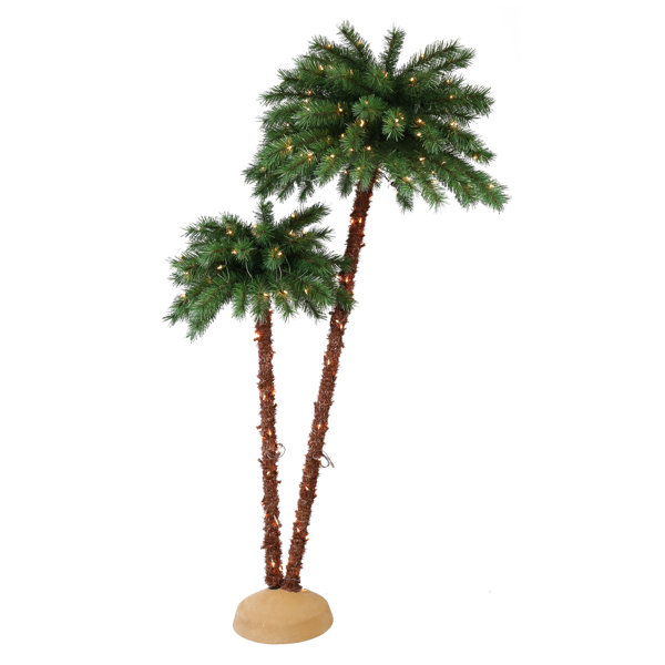 Bay Isle Home 72" H Upside Down Green Artificial Tropical Christmas